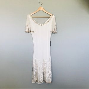 J Kara Hand Beaded & Sequin Drop waist Dress 12